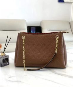 Louis Vuitton Surène MM Monogram Empreinte Marine Rouge Shoulder Chain Bag