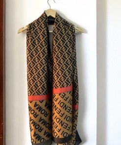 Fendi Roma Jacquard FF Long Silk Scarf