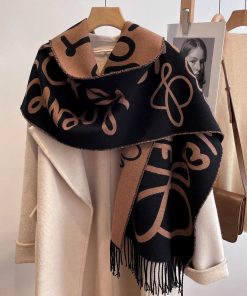 Alternative view of Loewe Inspired Cashmere Scarf In Beige/Black
